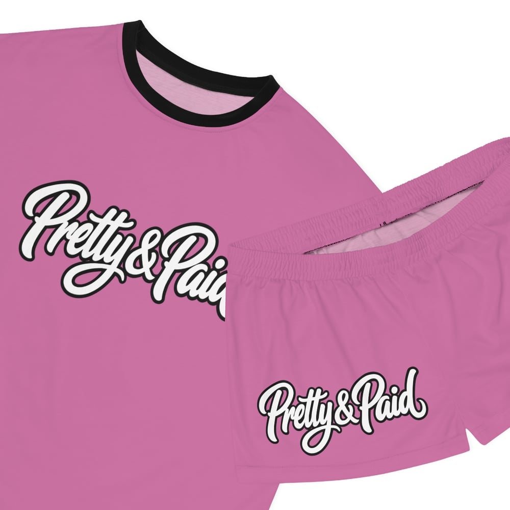 Image of Pretty & Paid Women's Pajama Set Pink Short Sleepwear Set