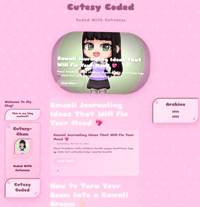 Cutesy Sparkle Love Blogger Theme | FREE: CUTESY | Digital Download | Limited