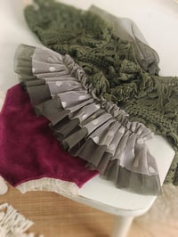 Image 2 of Newborn body-dress for photo shoots | Rini | khaki green | burgundy