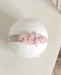 Image 2 of Newborn headband for photoshoot | pale pink | small flowers