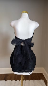 Image 5 of Elle mesh bow mini dress (black)