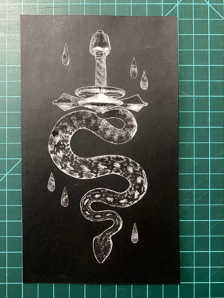 Image of 'serpent sword' original collage