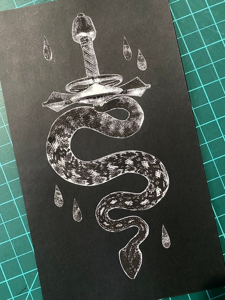 Image of 'serpent sword' original collage