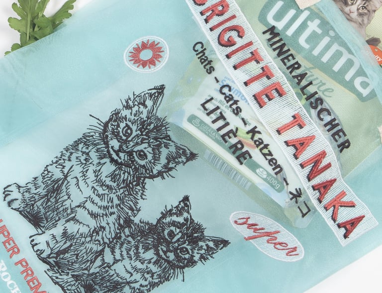 SAC EN ORGANZA CHAT (DEUX COULEURS) Image 3