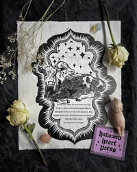 Image 1 of twice as many stars - original cow linocut print