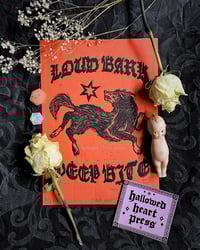 Image 1 of deep bite - original wolf linocut print