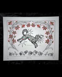 Image 2 of black dog - original dog print