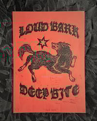 Image 2 of deep bite - original wolf linocut print
