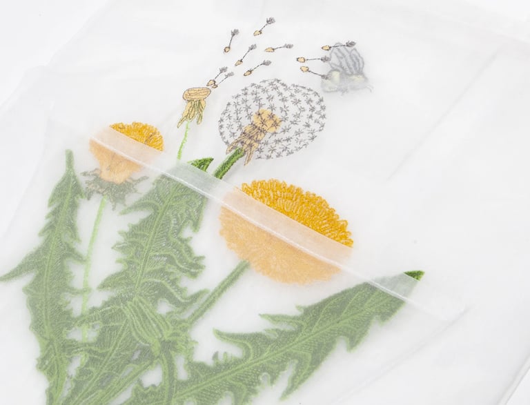 SAC EN ORGANZA FLEURISTE - PISSENLIT Image 2