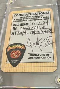 Image 3 of ROYAL OAK, MI  STAGE PLAYED PICK/ CARD COMBO