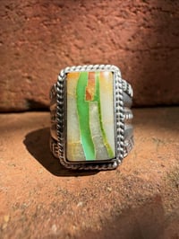 Image 3 of WL&A Handmade Heavy Ingot Split Lane Gem Grade Royston Ribbon Ring - Size 9