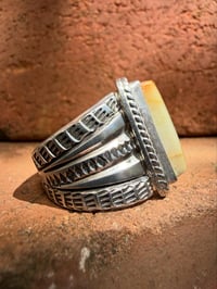 Image 4 of WL&A Handmade Heavy Ingot Split Lane Gem Grade Royston Ribbon Ring - Size 9