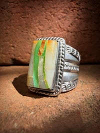 Image 2 of WL&A Handmade Heavy Ingot Split Lane Gem Grade Royston Ribbon Ring - Size 9