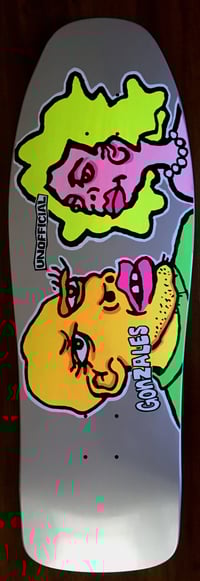 Image 1 of MARK GONZALES SKATEBOARD DECK - SILVER DIP MAN AND WOMAN - NUMBERED WITH COA