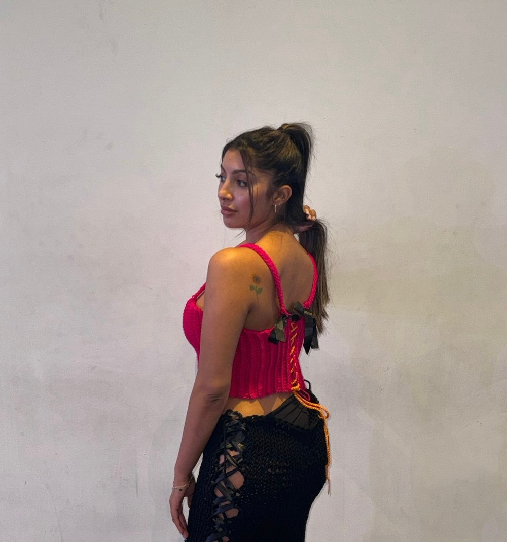 Image of Pink Lillii top & Retro flower skirt