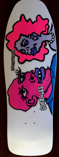 Image 1 of MARK GONZALES SKATEBOARD DECK - WHITE DIP MAN AND WOMAN 