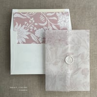 Image 4 of Maeve botanical garden Vellum wrap for 5x7 card and liner for A7 envelope - pack of 10
