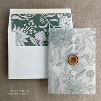 Image 6 of Maeve botanical garden Vellum wrap for 5x7 card and liner for A7 envelope - pack of 10