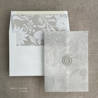 Image 1 of Maeve botanical garden Vellum wrap for 5x7 card and liner for A7 envelope - pack of 10