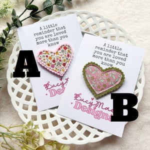 Image of “You Are Loved” keepsake gift tokens- fabric hearts 
