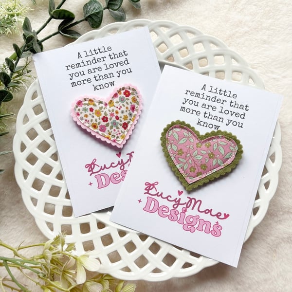 Image of “You Are Loved” keepsake gift tokens- fabric hearts 