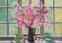 Image 1 of Pink cherry blossom against my studio window 100cm x 70cm 
