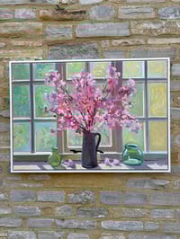 Image 5 of Pink cherry blossom against my studio window 100cm x 70cm 