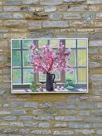 Image 6 of Pink cherry blossom against my studio window 100cm x 70cm 