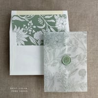 Image 5 of Maeve botanical garden Vellum wrap for 5x7 card and liner for A7 envelope - pack of 10