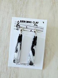 Black and White Marble Spear Dangles