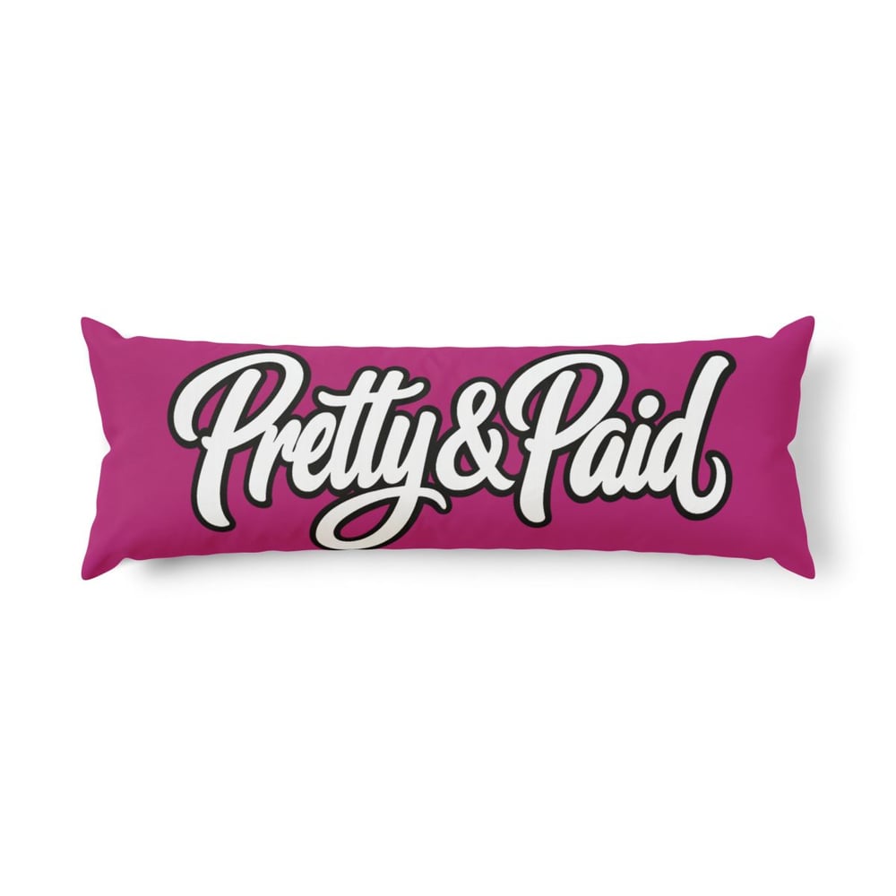 Image of Pretty & Paid Body Pillow — Pink Decorative Lumbar Pillow for Bedroom, Dorm or Gift