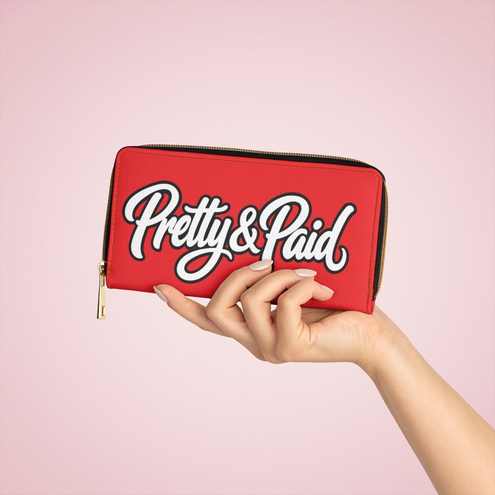 Image of Pretty & Paid Red Zipper Wallet — Fashionable Statement Clutch for Women