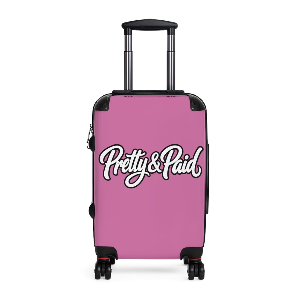 Image of Pretty & Paid Pink Carry-On Suitcase — Stylish Travel Luggage for Fashion-Forward Women