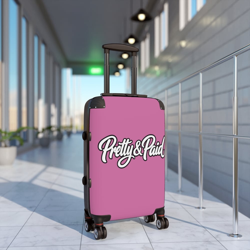 Image of Pretty & Paid Pink Carry-On Suitcase — Stylish Travel Luggage for Fashion-Forward Women