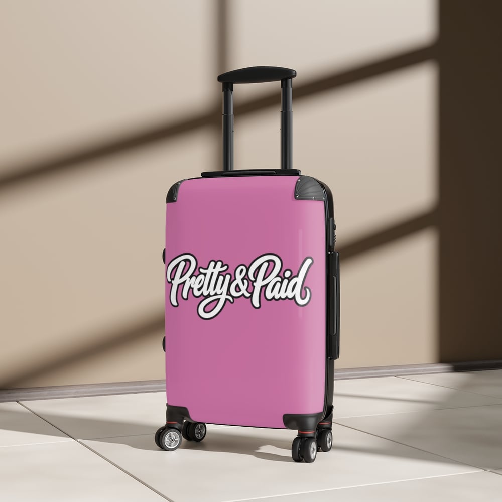 Image of Pretty & Paid Pink Carry-On Suitcase — Stylish Travel Luggage for Fashion-Forward Women