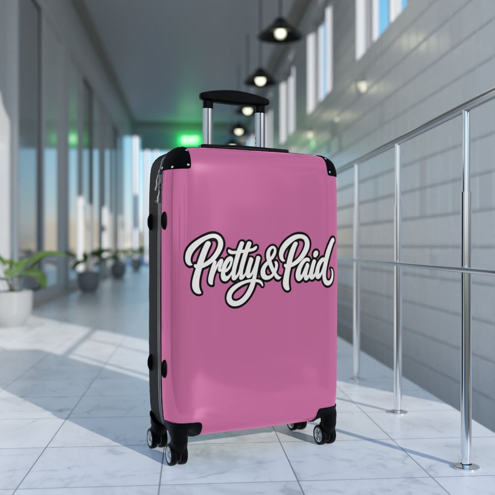Image of Pretty & Paid Pink Carry-On Suitcase — Stylish Travel Luggage for Fashion-Forward Women