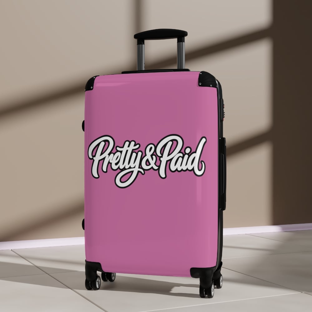 Image of Pretty & Paid Pink Carry-On Suitcase — Stylish Travel Luggage for Fashion-Forward Women