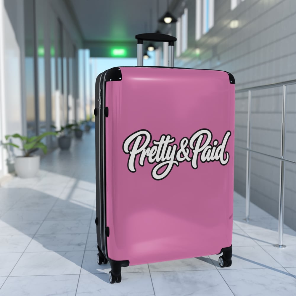 Image of Pretty & Paid Pink Carry-On Suitcase — Stylish Travel Luggage for Fashion-Forward Women