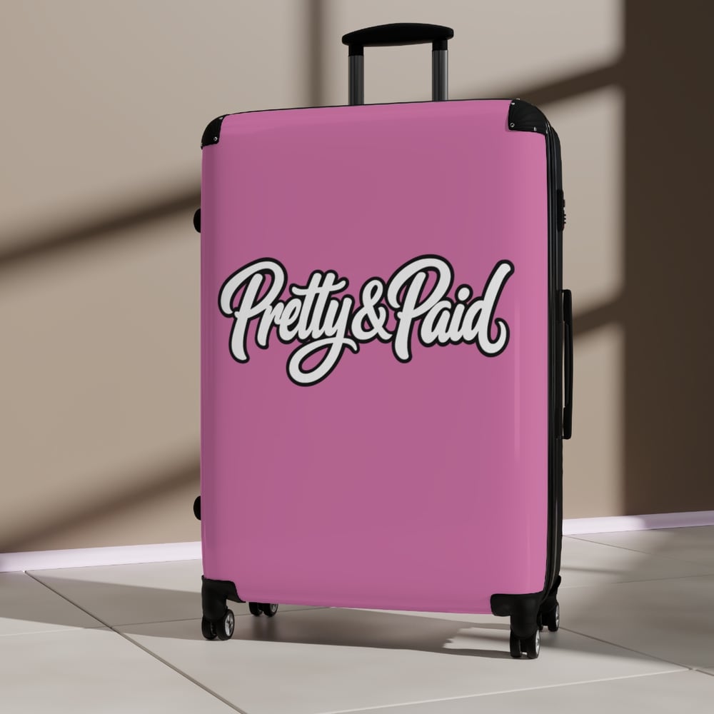 Image of Pretty & Paid Pink Carry-On Suitcase — Stylish Travel Luggage for Fashion-Forward Women