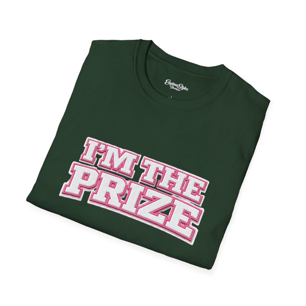 Image of I’m The Prize T-Shirt — Retro Pink Text Graphic Tee for Confident Gifts