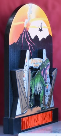 Image 3 of Jurassic Park-Tyrannosaurus-Rex Dinosaur 3D Hand Crafted Wooden Wall Artwork