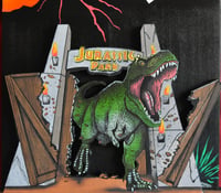 Image 5 of Jurassic Park-Tyrannosaurus-Rex Dinosaur 3D Hand Crafted Wooden Wall Artwork