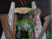 Image 8 of Jurassic Park-Tyrannosaurus-Rex Dinosaur 3D Hand Crafted Wooden Wall Artwork