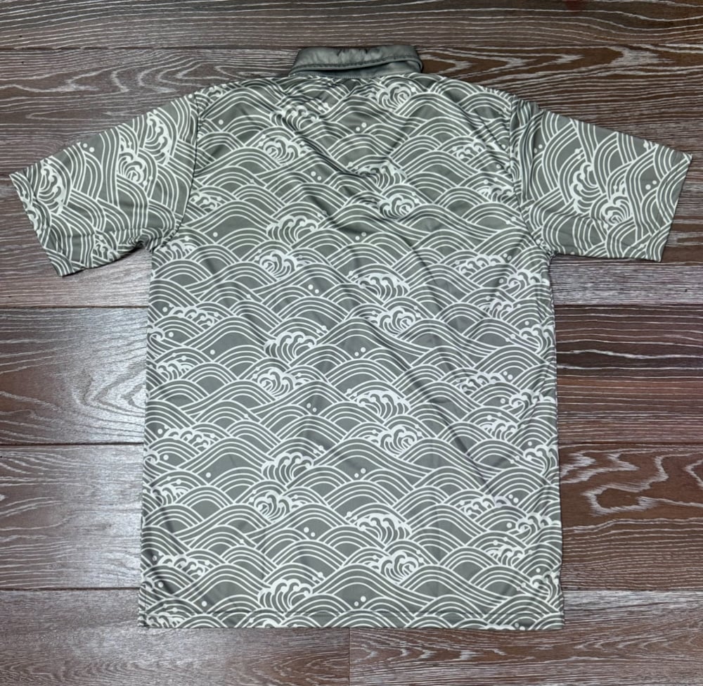 Image of GRAY SEIGAIHA MEN'S DRI FIT POLO SHIRT