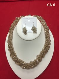 crystal beaded choker necklace set