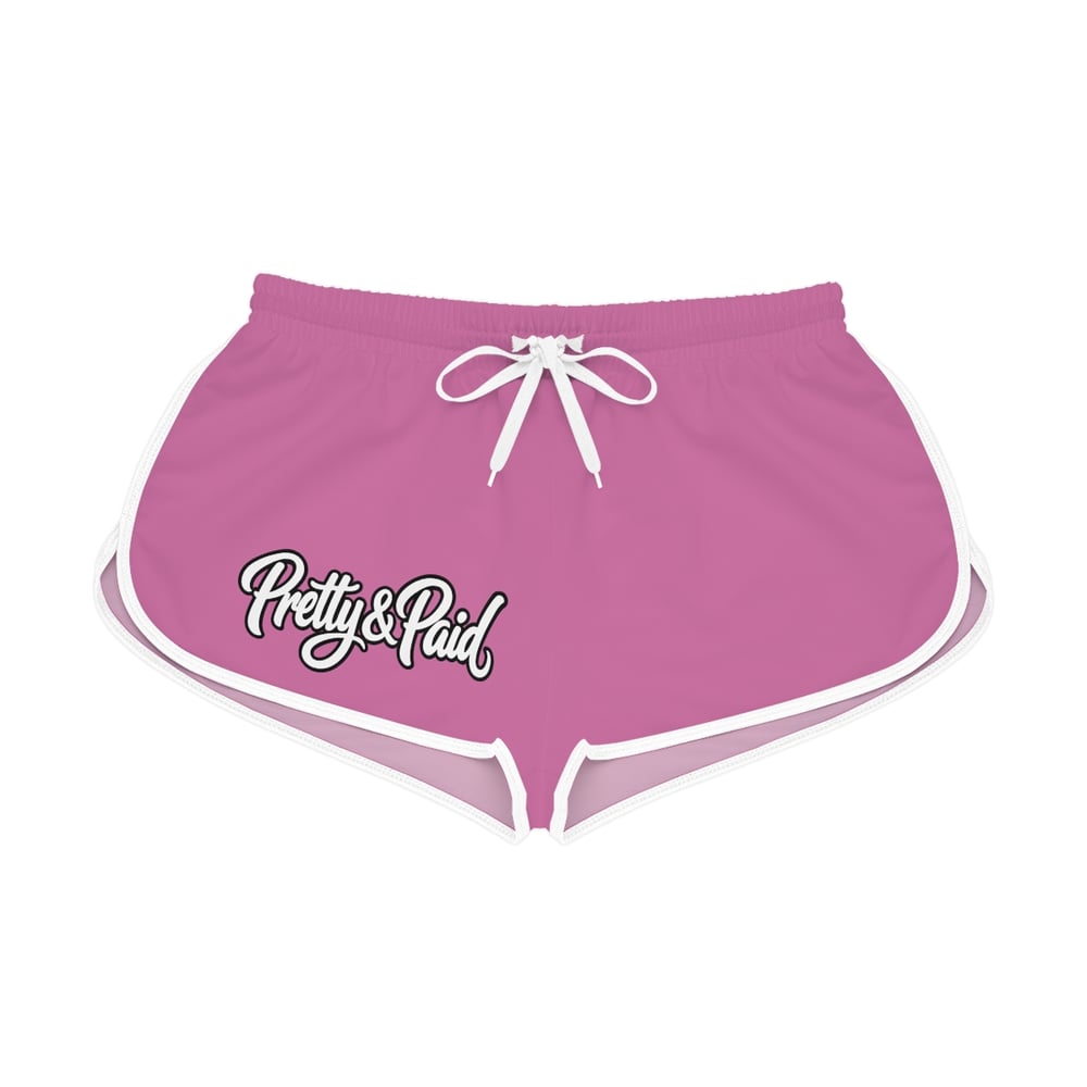 Image of Pretty & Paid Relaxed Shorts — Women's Pink Lounge/Workout Shorts