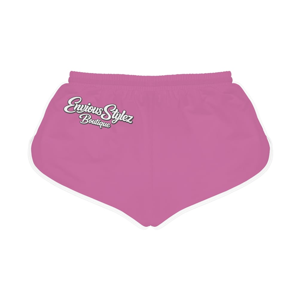 Image of Pretty & Paid Relaxed Shorts — Women's Pink Lounge/Workout Shorts