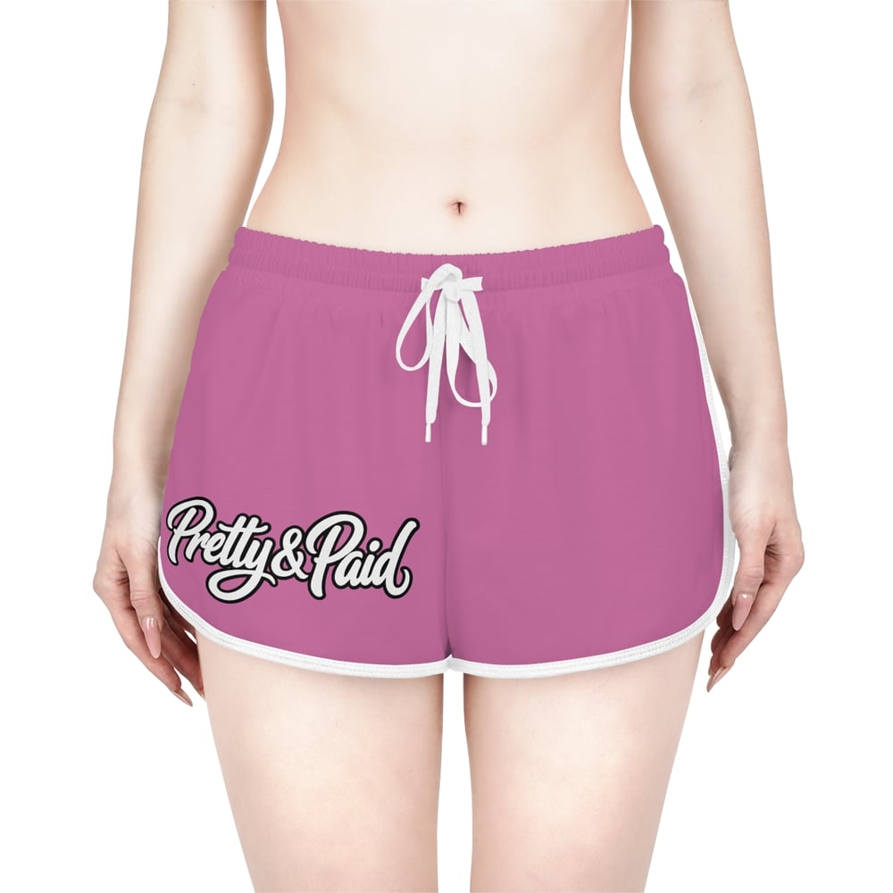 Image of Pretty & Paid Relaxed Shorts — Women's Pink Lounge/Workout Shorts