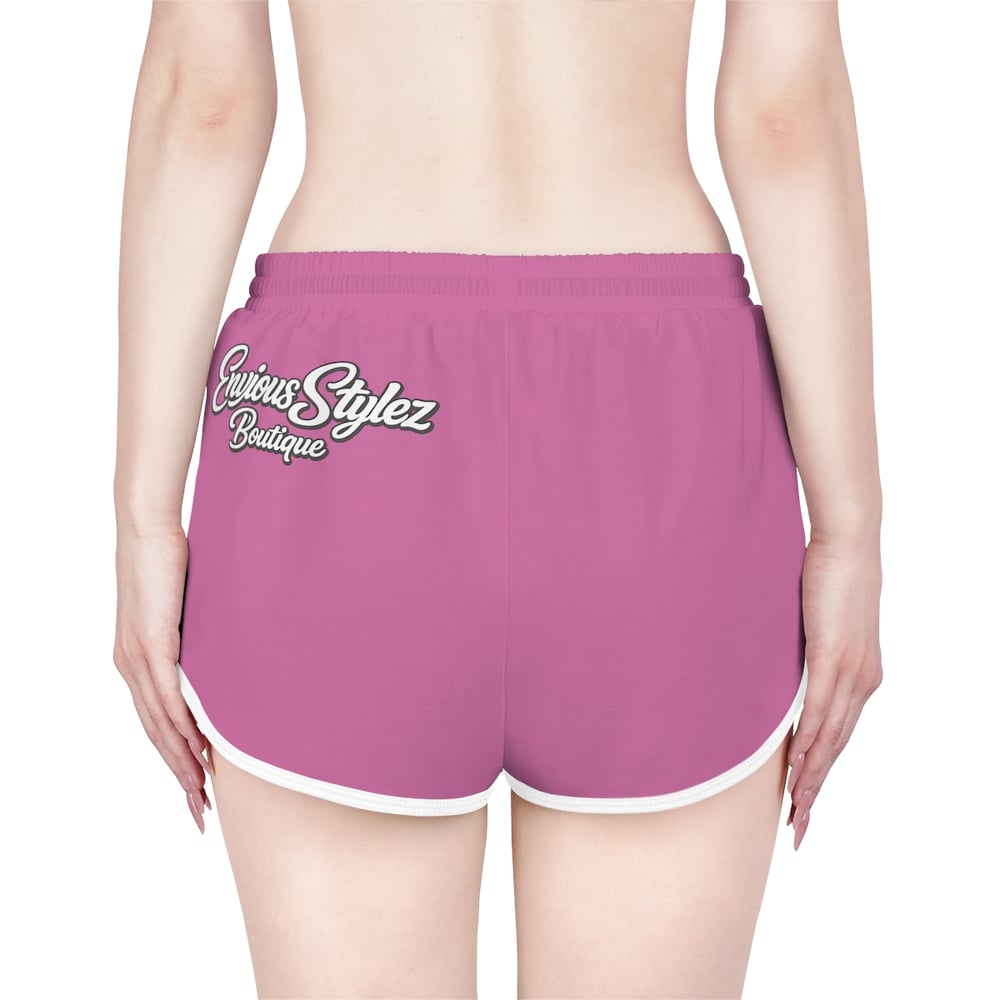 Image of Pretty & Paid Relaxed Shorts — Women's Pink Lounge/Workout Shorts