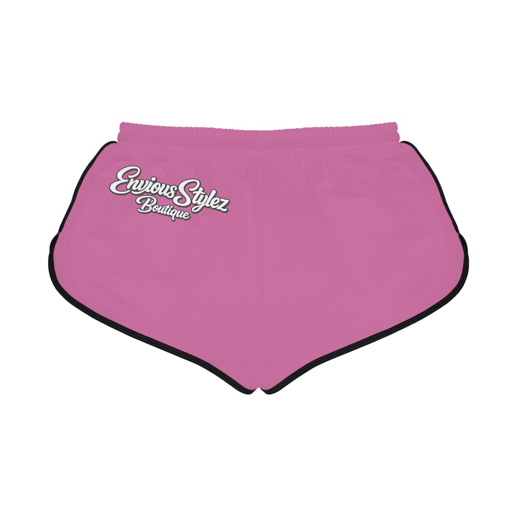 Image of Pretty & Paid Relaxed Shorts — Women's Pink Lounge/Workout Shorts